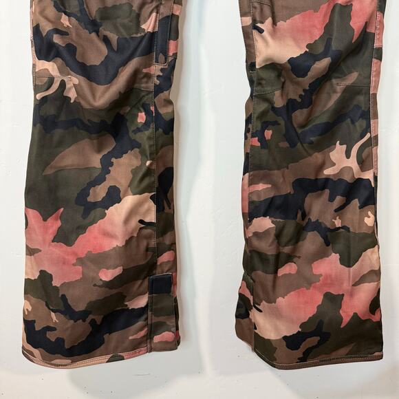 Volcom Women's Snow Pants Ski Mountain Waterproof Camo Pink Brown Medium - Picture 8 of 11